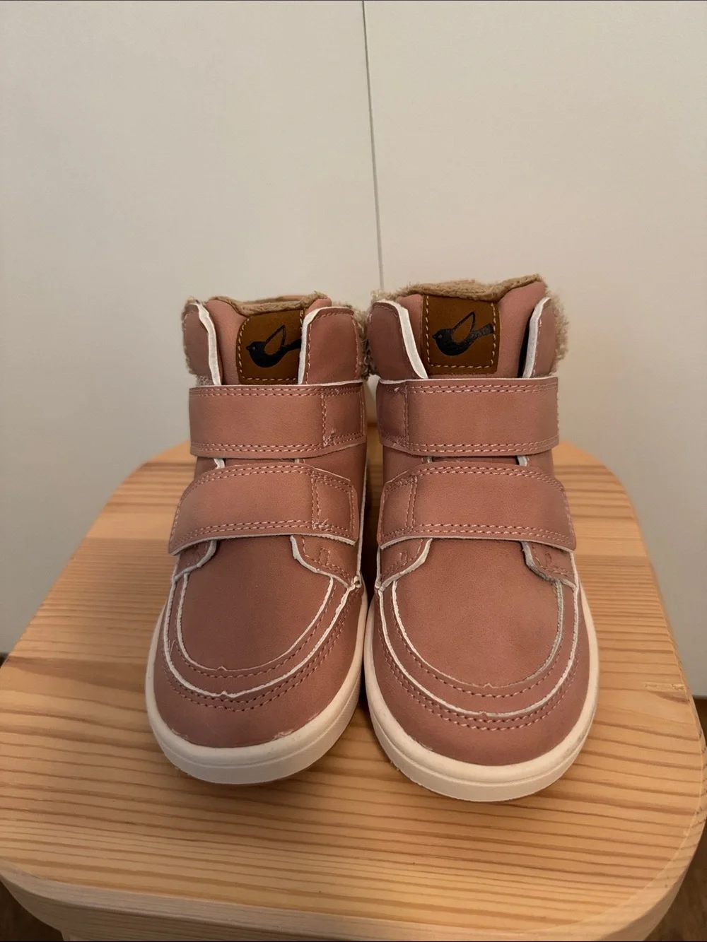 H&M Pink Plush-Lined Velcro Kids Boots